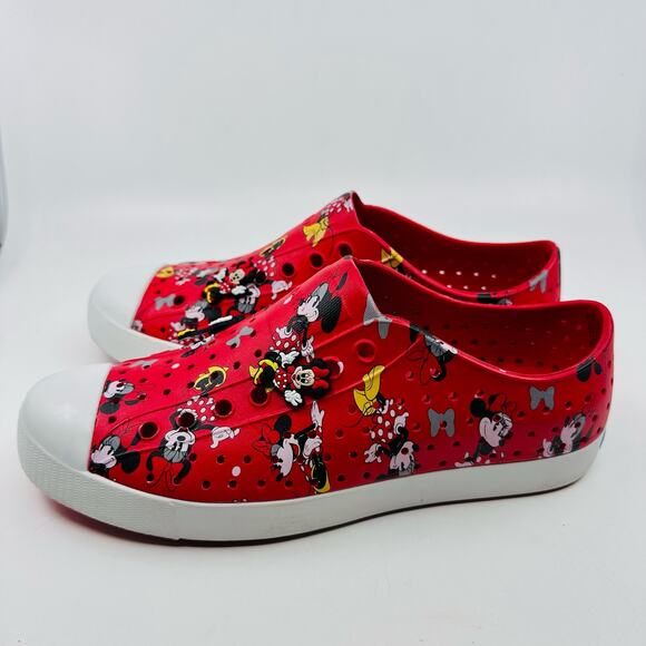 Native Disney Unisex Slip On Shoe Red Minnie Mouse w/Mickey & Minnie Charms W10 - Picture 11 of 11